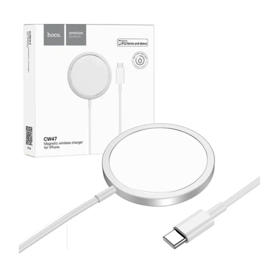 Hoco Wireless Magnetic Charger CW47 15W White Hoco Wireless Magnetic Charger CW47 15W White